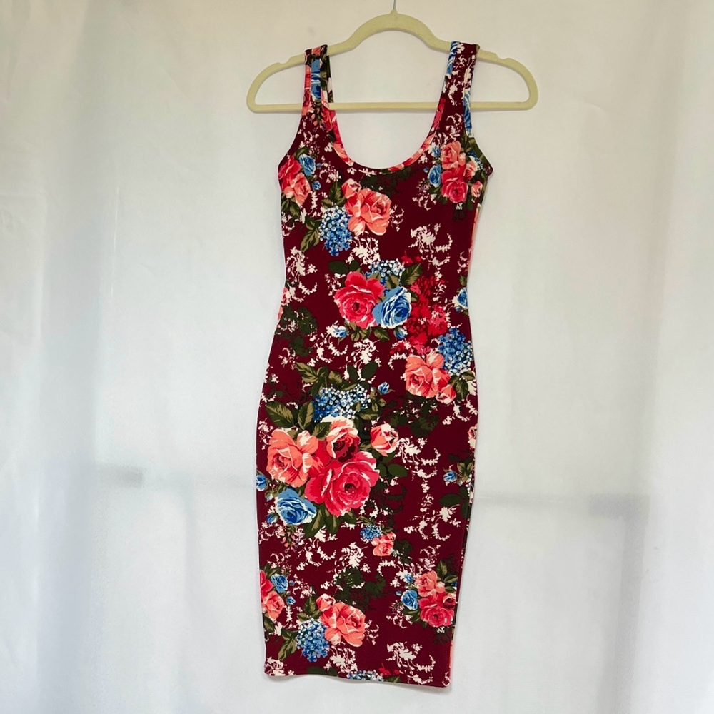 Rue21 Floral Midi Dress - Red and Blue